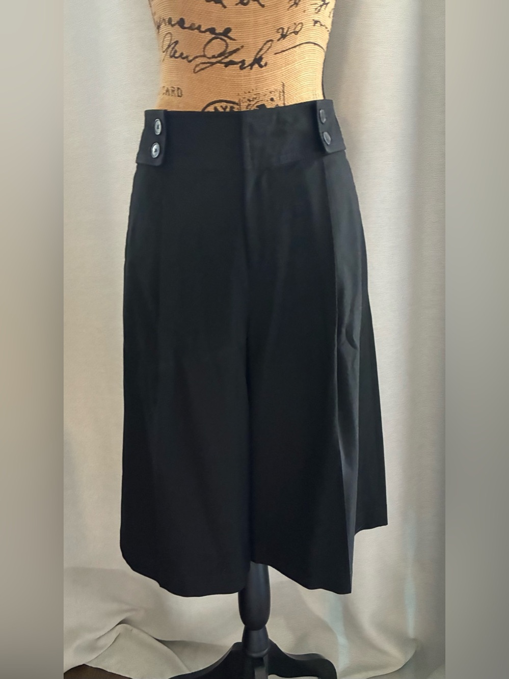 GAP Black Tailored Culotte with Branded Waist Label